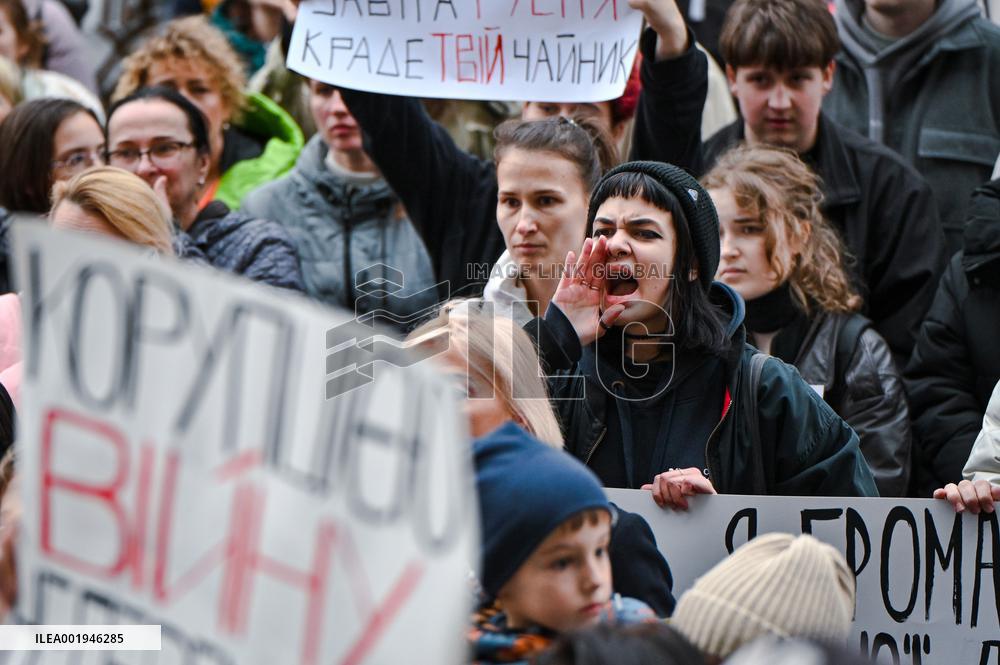 Rally in support of Ukrainian military in Lviv