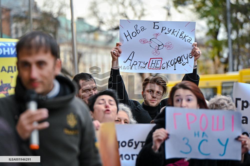 Rally in support of Ukrainian military in Lviv