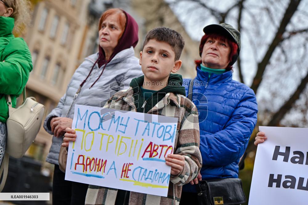 Rally in support of Ukrainian military in Lviv