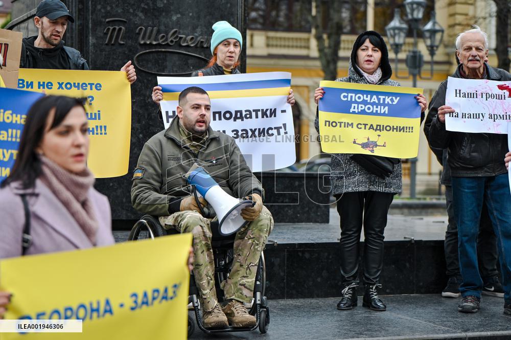 Rally in support of Ukrainian military in Lviv