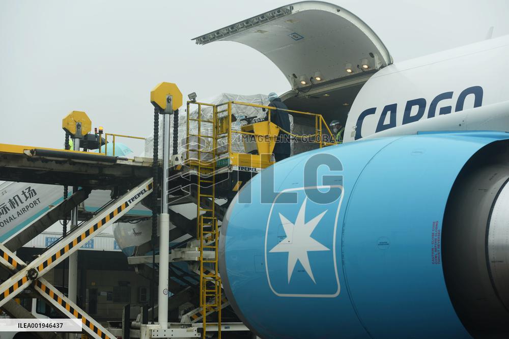 Maersk AIR Cargo Plane at Xiaoshan International Airport in Hangzhou