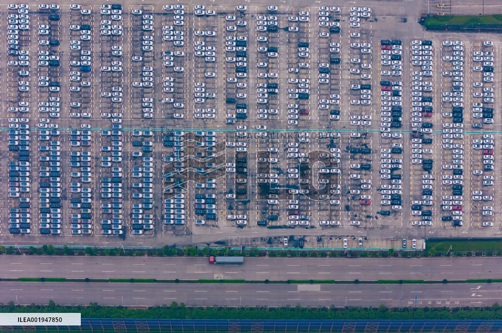 Cargo Ships Pass Through At Guoyuan Port in Chongqing