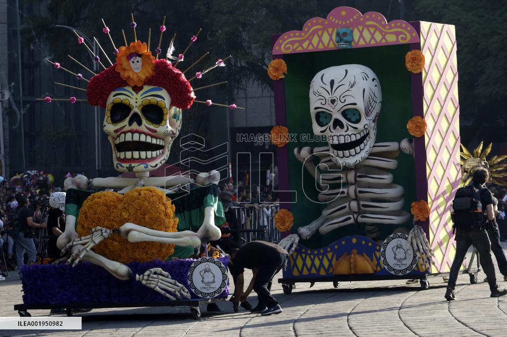 Great Day Of The Dead Parade In Mexico City