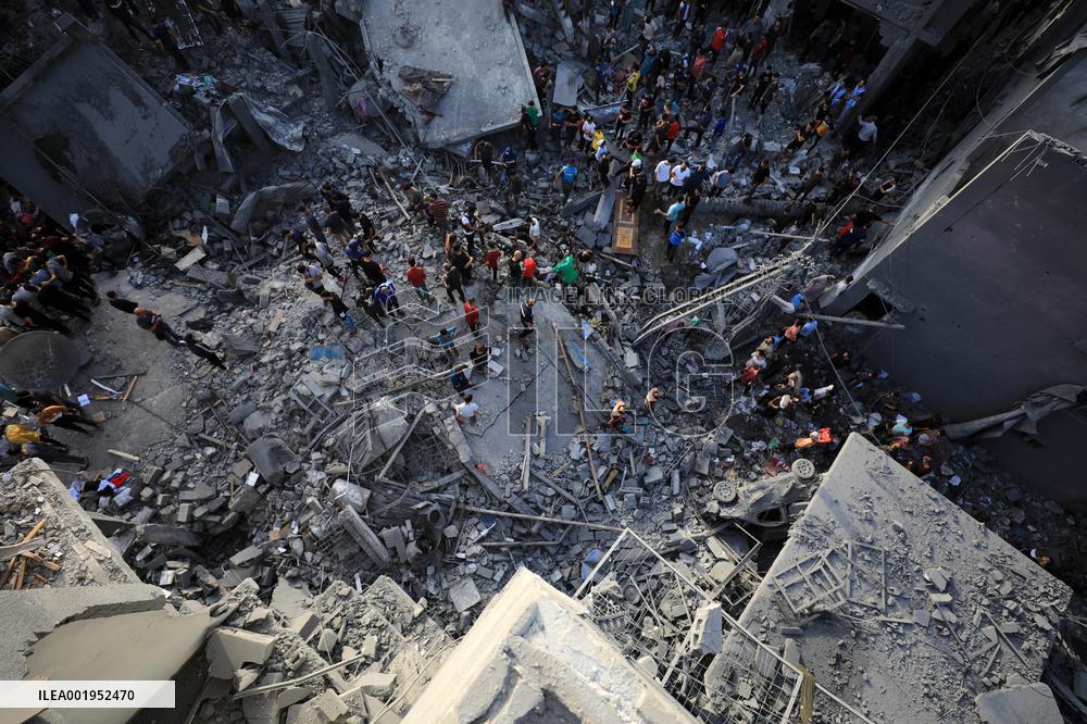 (FOCUS)MIDEAST-GAZA-PALESTINIAN-ISRAELI-CONFLICT-REFUGEE CAMP