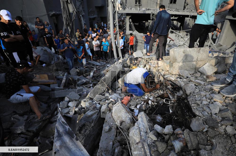 (FOCUS)MIDEAST-GAZA-PALESTINIAN-ISRAELI-CONFLICT-REFUGEE CAMP