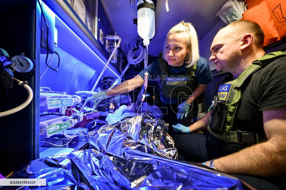 Medical evacuation from from combat zone in Ukraine