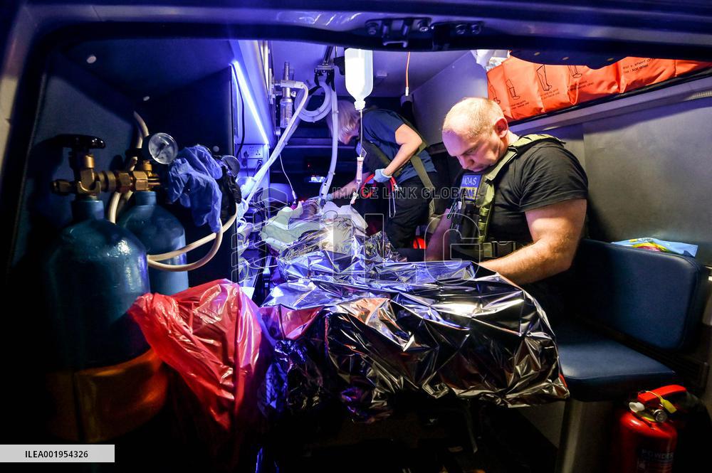 Medical evacuation from from combat zone in Ukraine