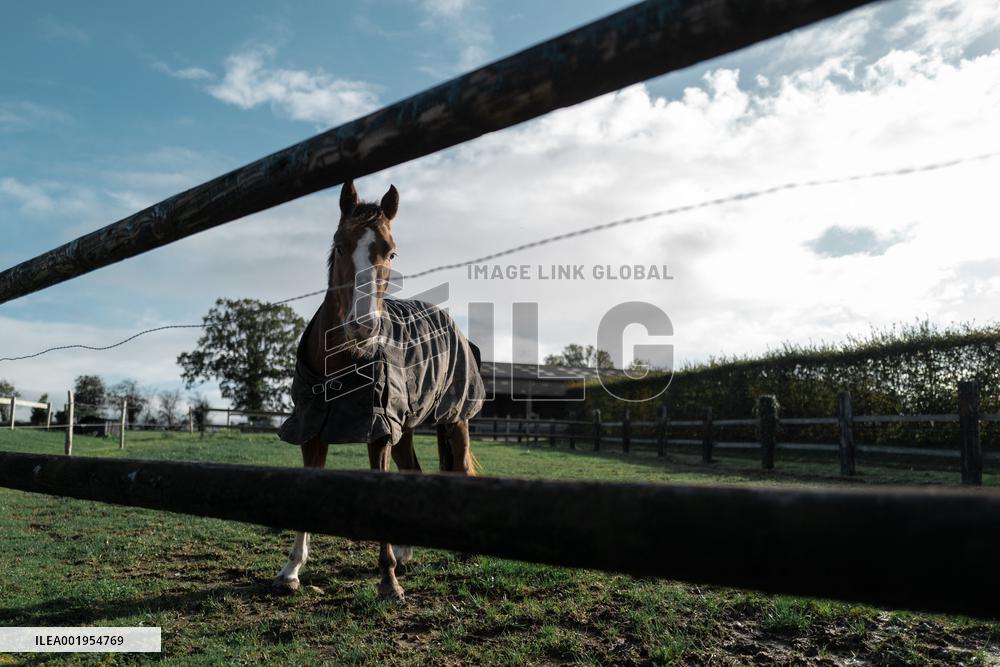 French Prime Minister Elisabeth Borne at « Ecurie des Pommiers » Equestrian Centre in Landes sur Ajon