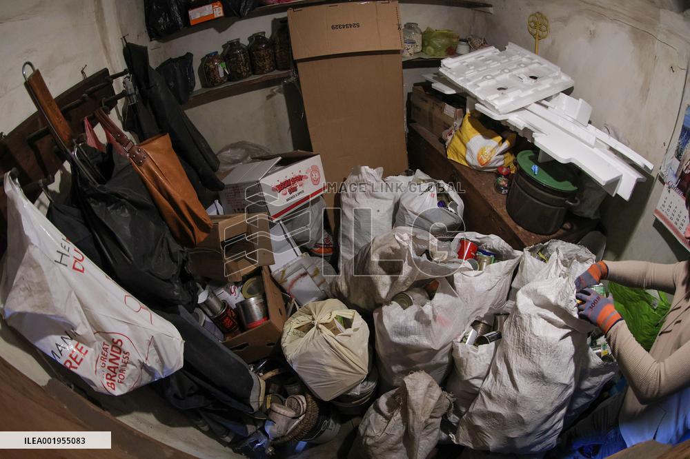 Making of tin can lamps for Ukrainian military in Kyiv Region