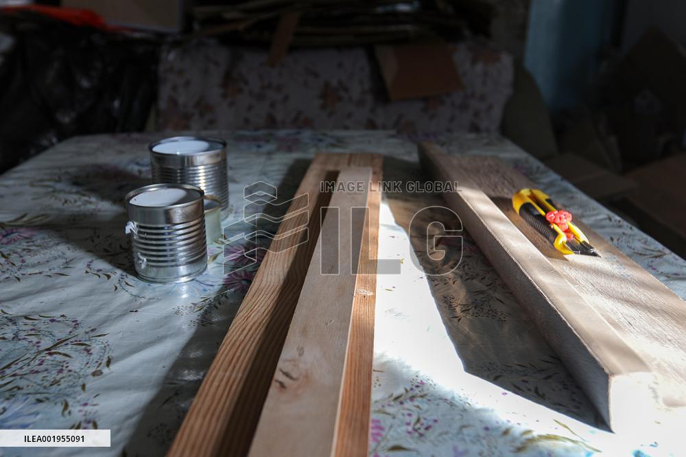 Making of tin can lamps for Ukrainian military in Kyiv Region