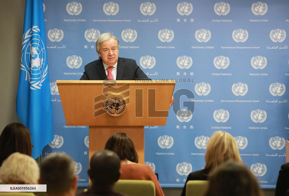UN-GUTERRES-GAZA-PRESS CONFERENCE