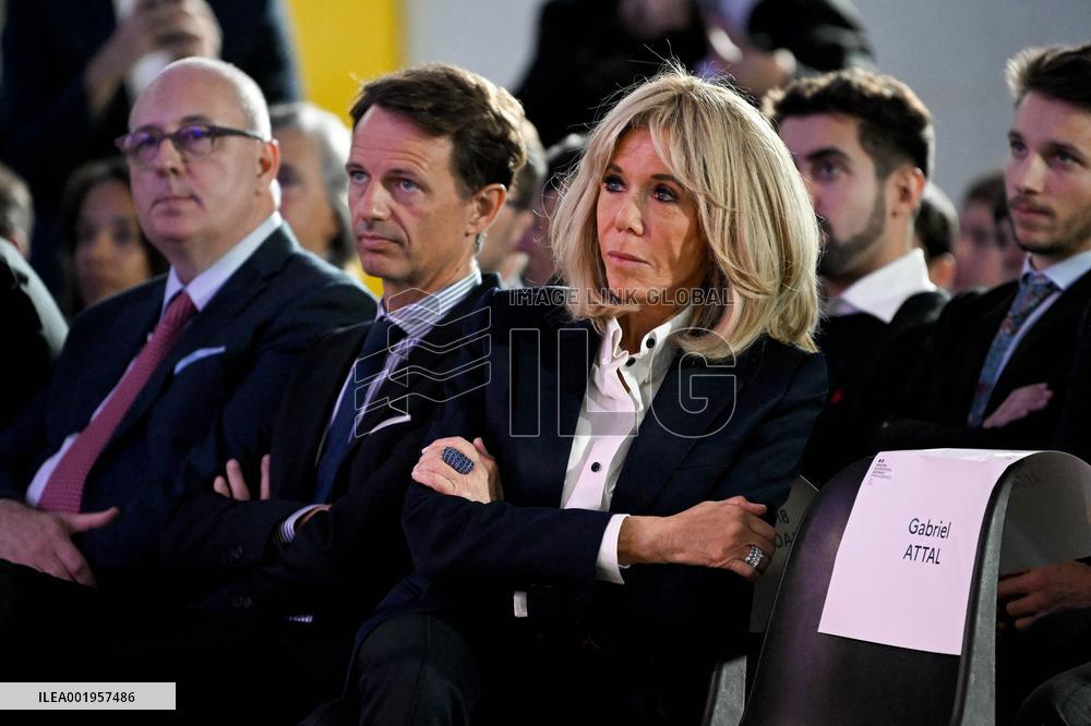 Brigitte Macron During An Event Against Cchool Harassment - Paris