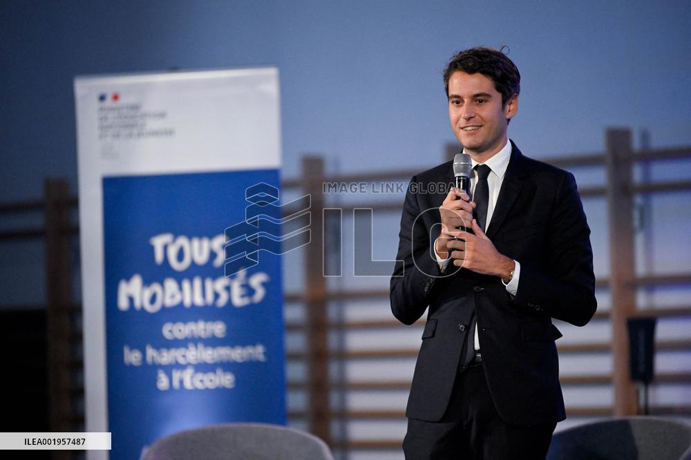 Brigitte Macron During An Event Against Cchool Harassment - Paris