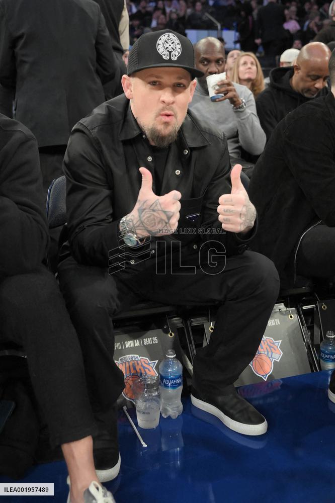 Celebs At LA Clippers v NY Knicks Game - NYC