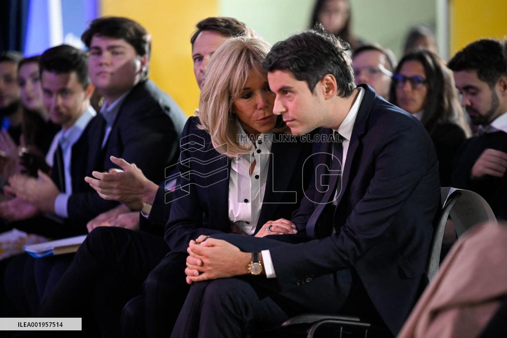 Brigitte Macron During An Event Against Cchool Harassment - Paris