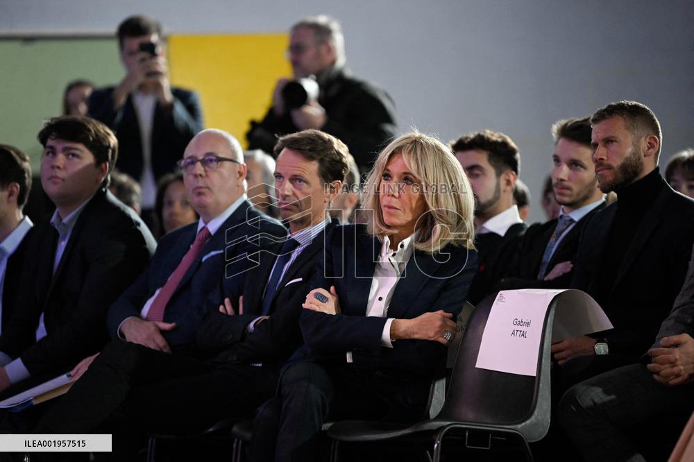 Brigitte Macron During An Event Against Cchool Harassment - Paris