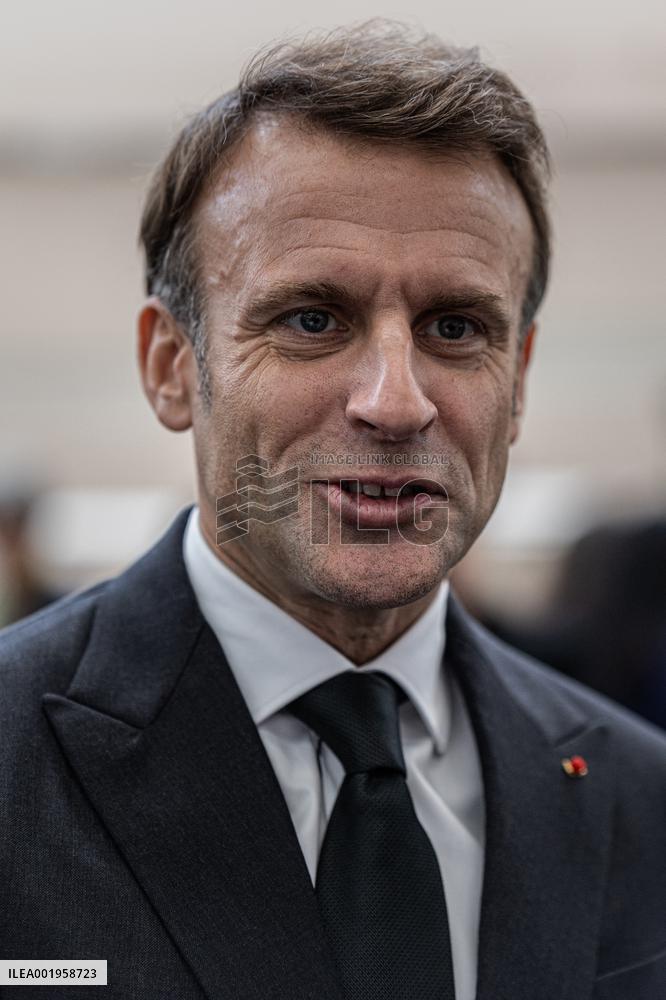 President Macron Unveils La Poste's New Marianne - Boulazac