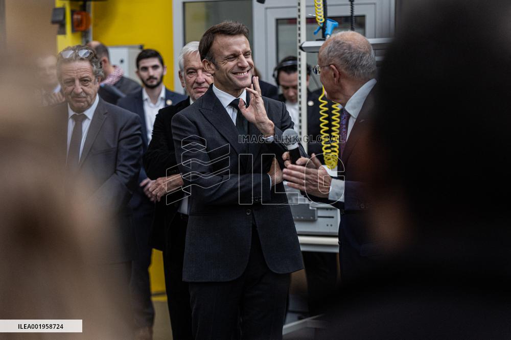 President Macron Unveils La Poste's New Marianne - Boulazac