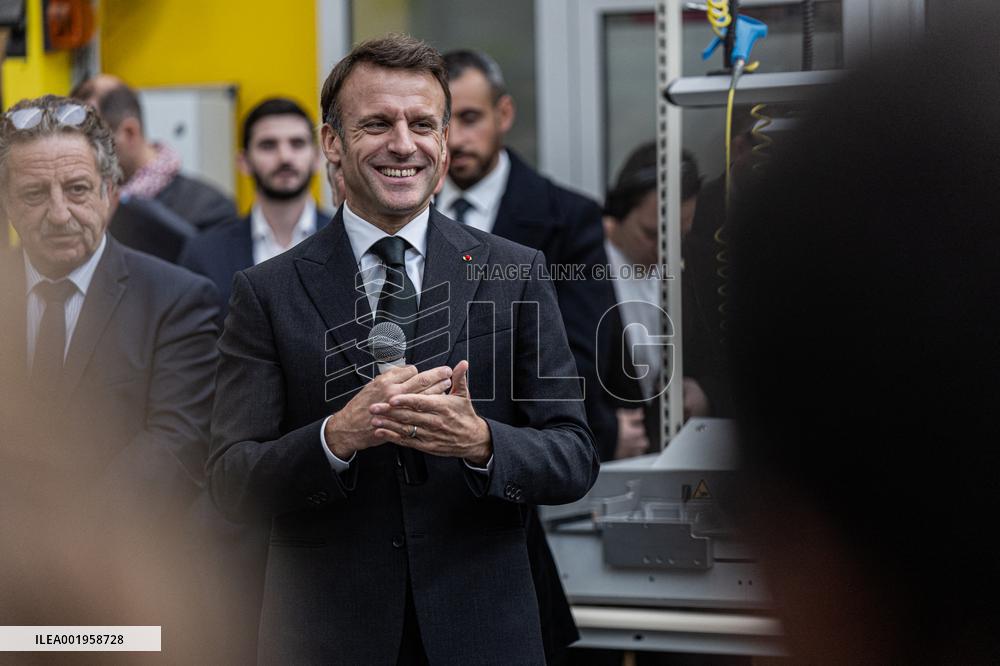 President Macron Unveils La Poste's New Marianne - Boulazac