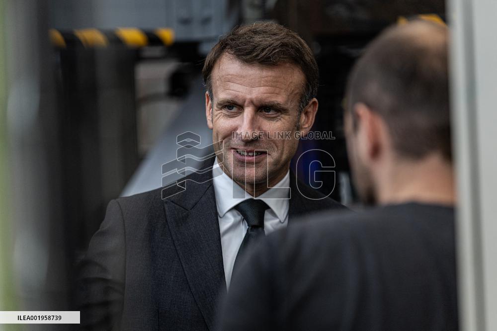 President Macron Unveils La Poste's New Marianne - Boulazac