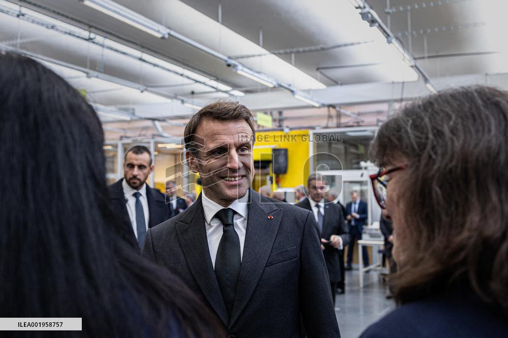 President Macron Unveils La Poste's New Marianne - Boulazac
