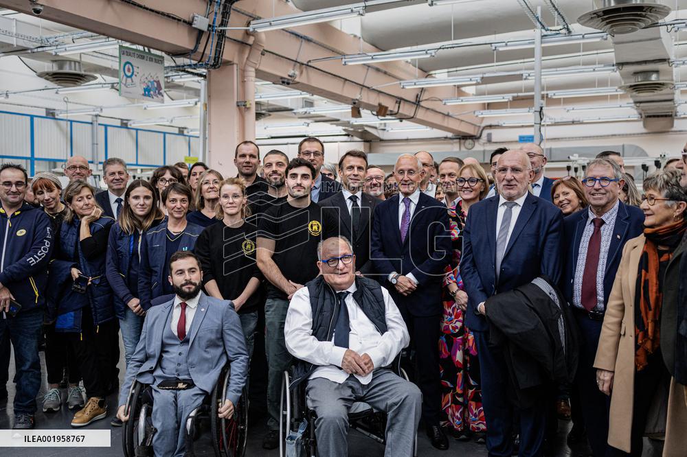 President Macron Unveils La Poste's New Marianne - Boulazac