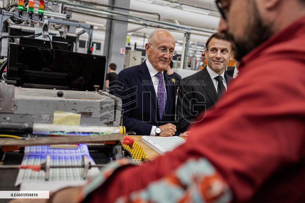 President Macron Unveils La Poste's New Marianne - Boulazac
