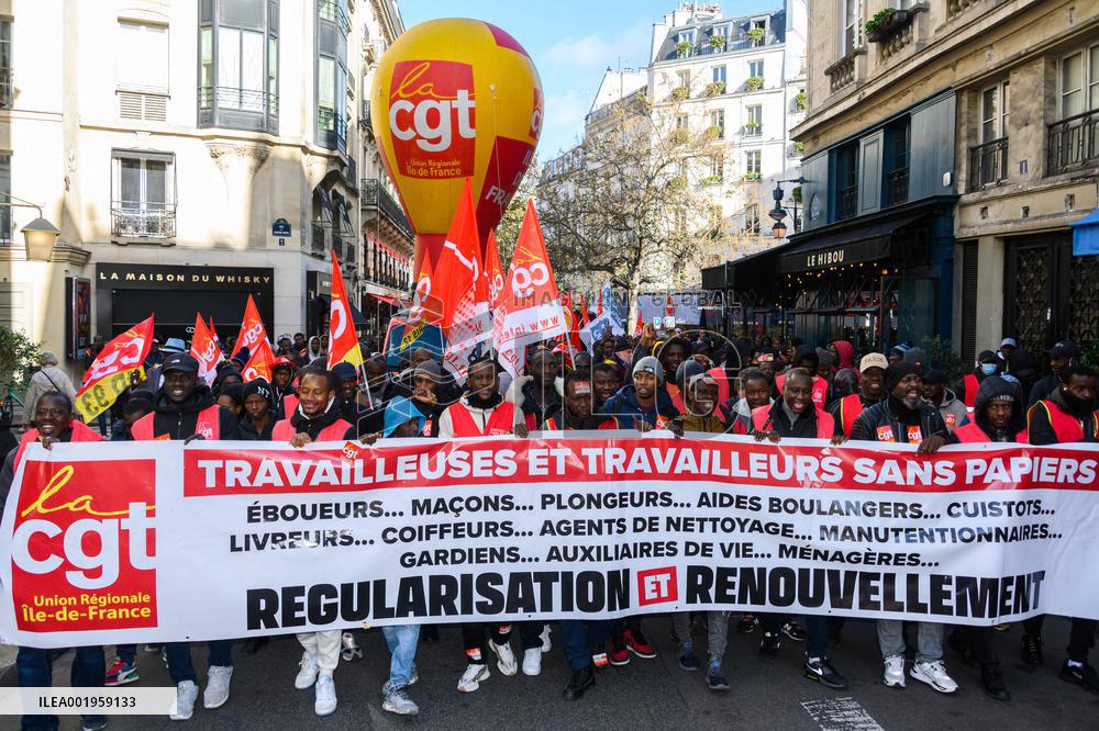 Protest Against New Immigration Bill - Paris