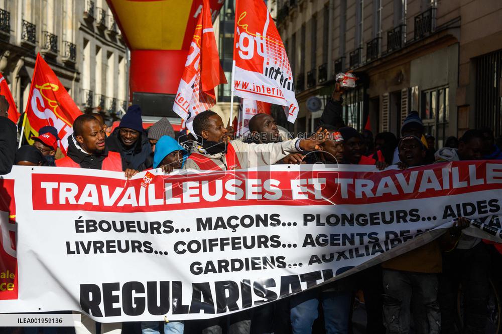Protest Against New Immigration Bill - Paris