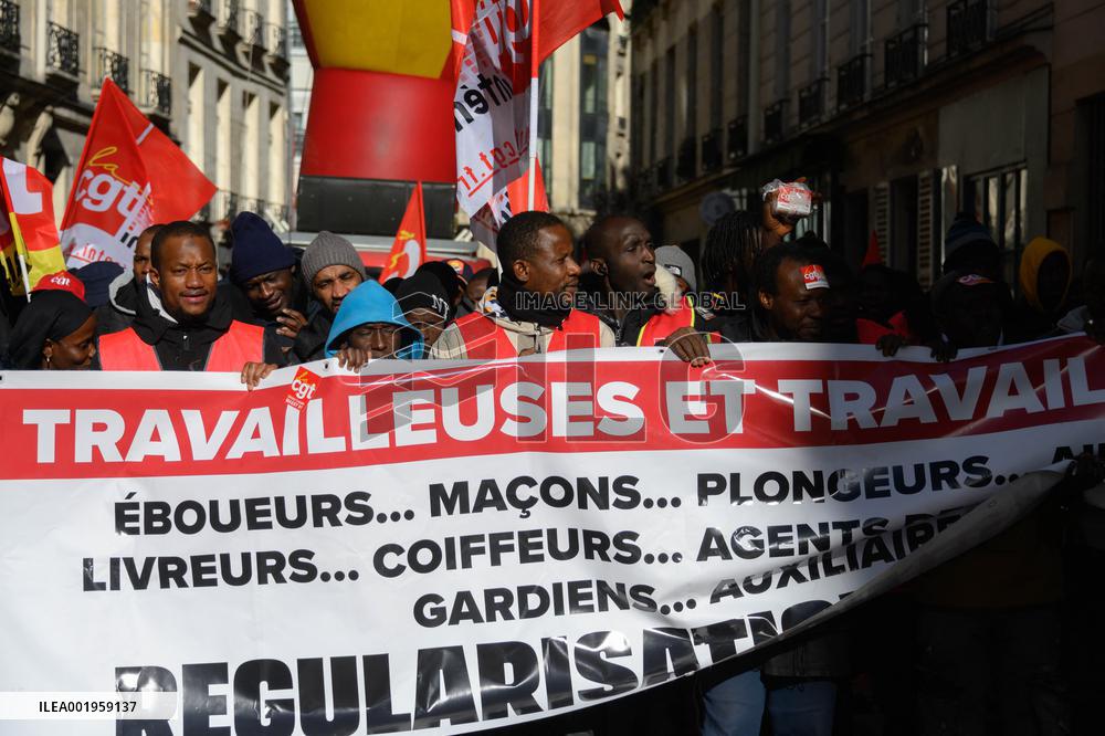 Protest Against New Immigration Bill - Paris