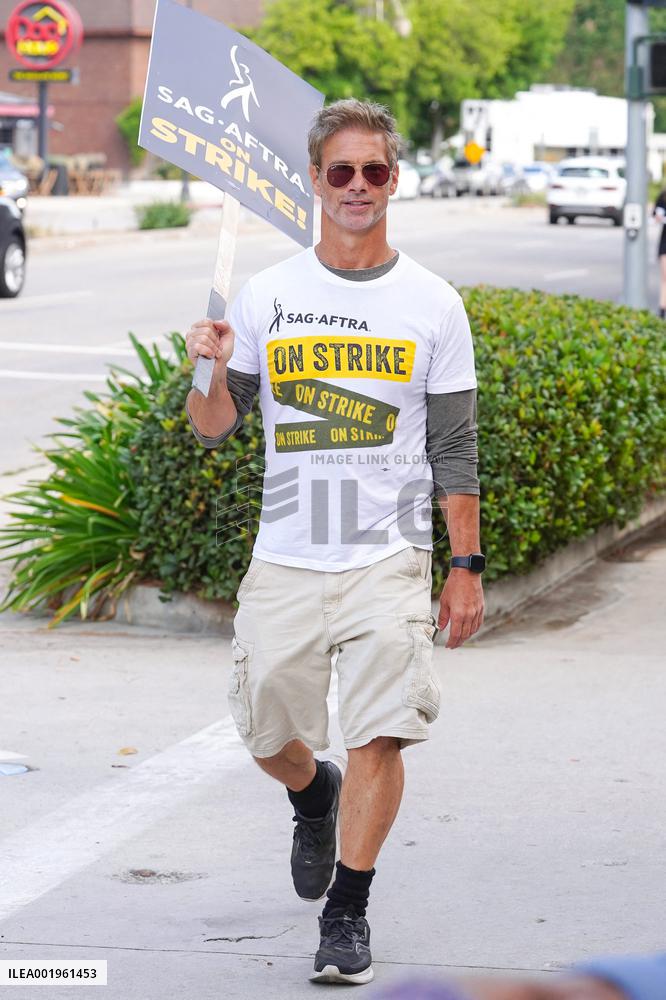 Celebs At SAG-AFTRA Picket Line - LA