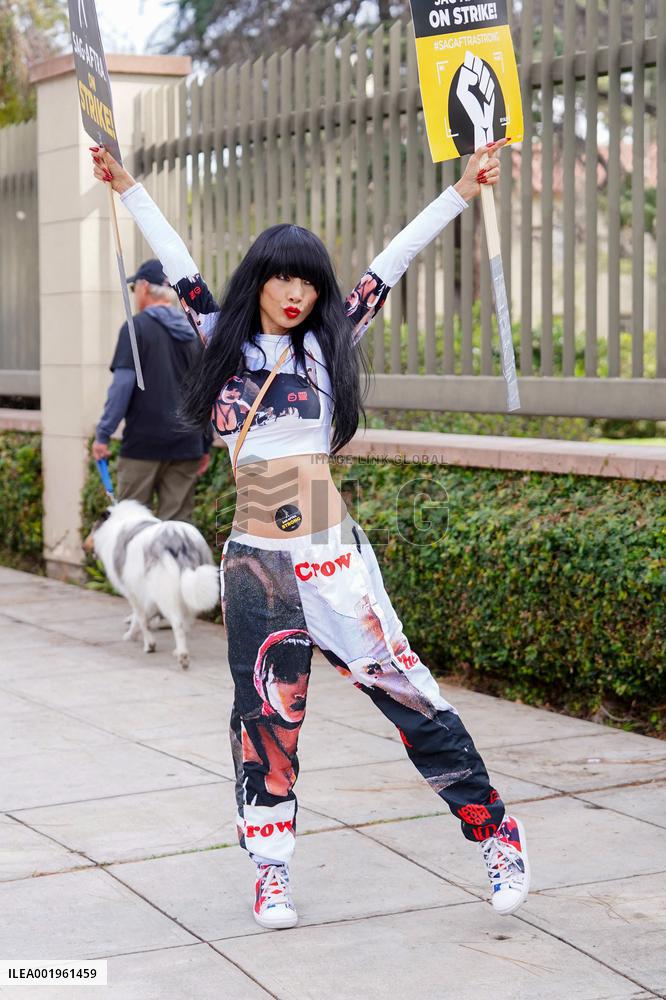 Celebs At SAG-AFTRA Picket Line - LA