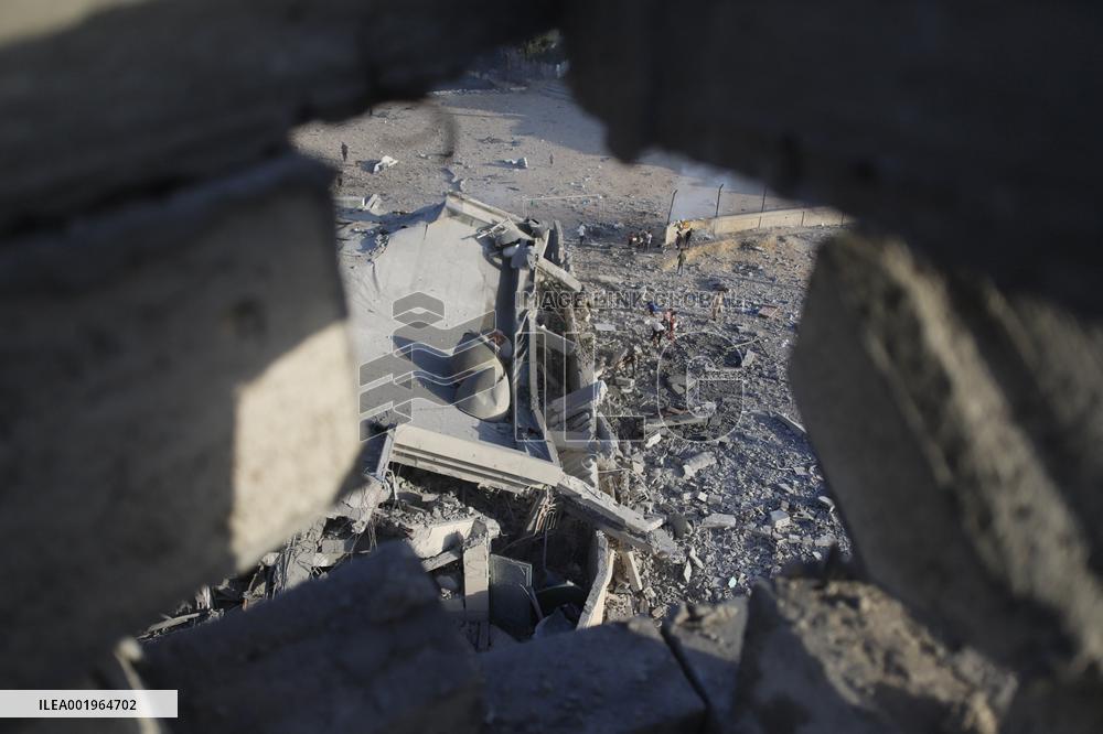 Israel Strikes Khaled bin Al-Walid Mosque - Khan Yunis