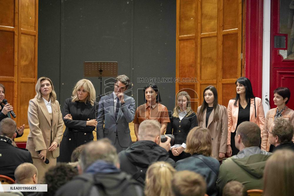 Olena Zelenska with Brigitte Macron and Gabriel Attal - Paris