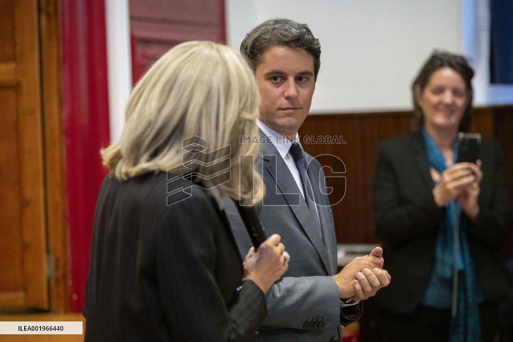 Olena Zelenska with Brigitte Macron and Gabriel Attal - Paris