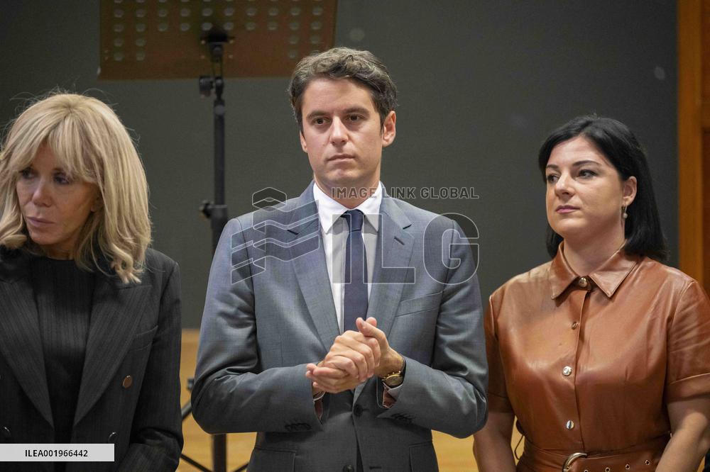 Olena Zelenska with Brigitte Macron and Gabriel Attal - Paris