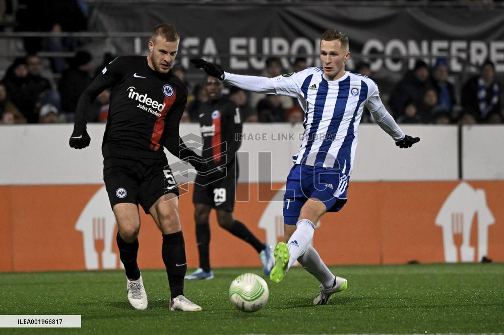 Jalkapallo: Konferenssiliiga, G-lohko, klo 19.45 HJK-Eintracht Frankfurt, Saksa
