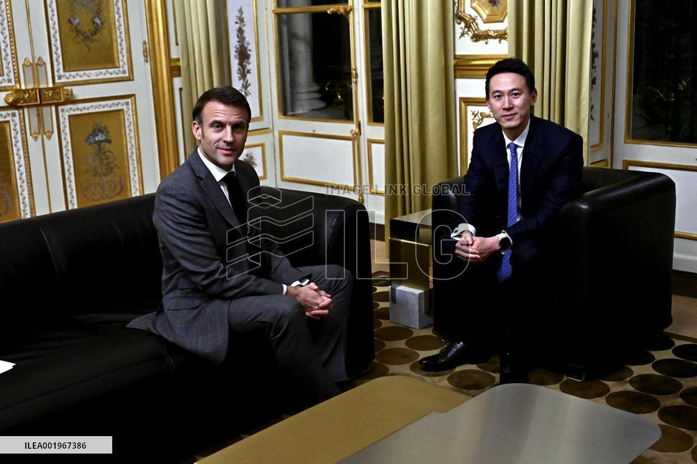 French President Meets with TikTok CEO - Paris