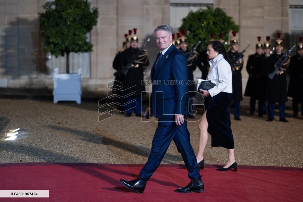 Peace Forum Diner at the Elysee Palace - Paris