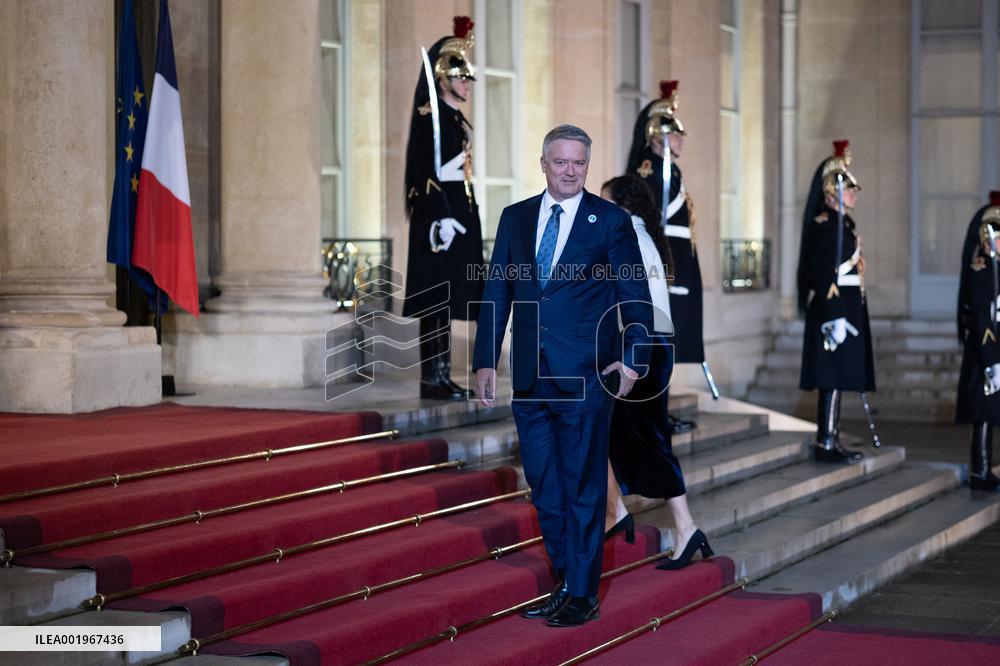 Peace Forum Diner at the Elysee Palace - Paris