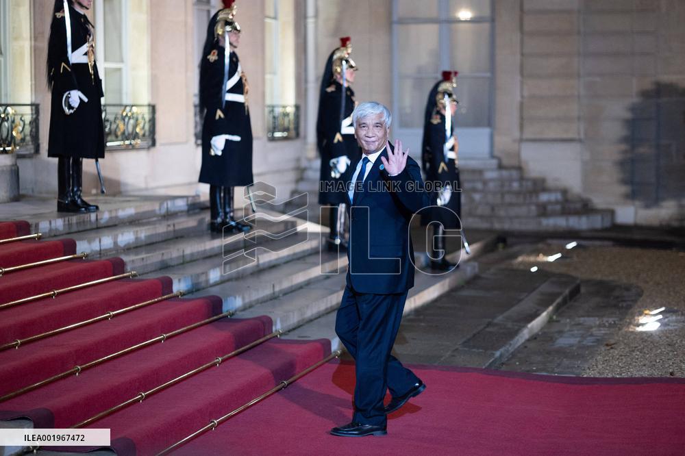Peace Forum Diner at the Elysee Palace - Paris