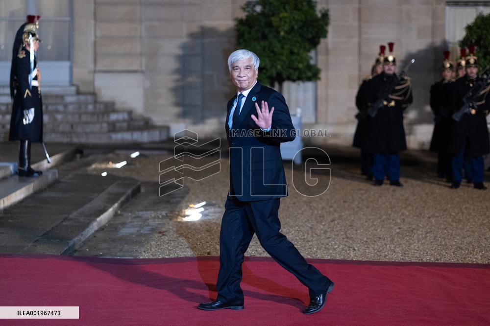 Peace Forum Diner at the Elysee Palace - Paris