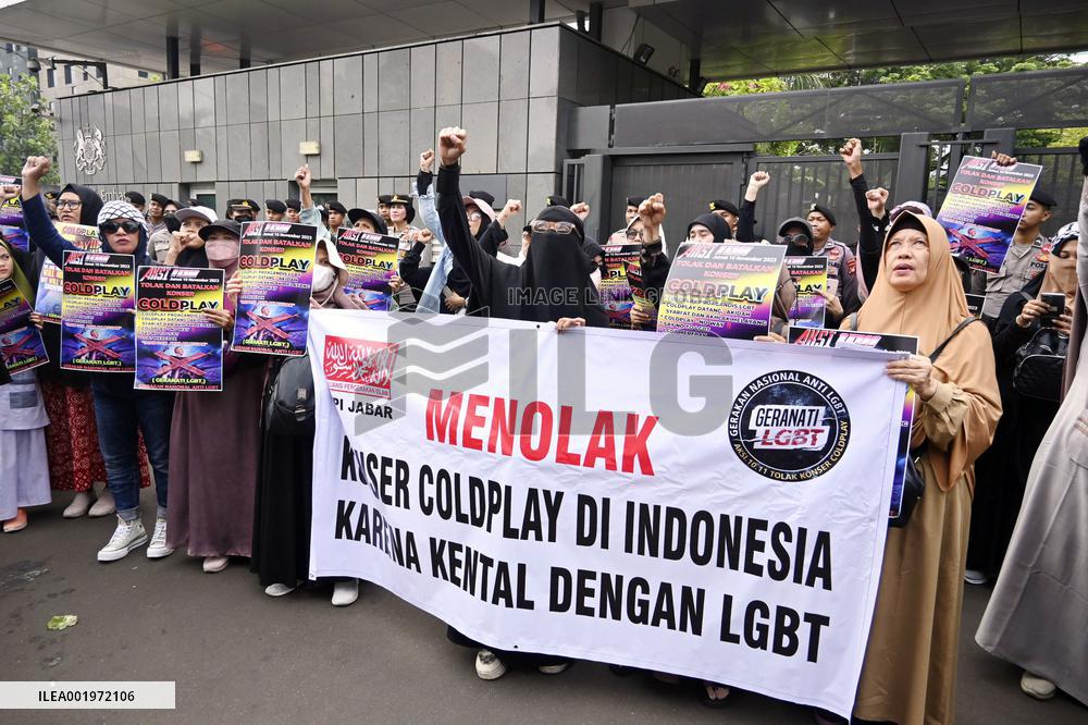 Protest against Coldplay concert in Jakarta