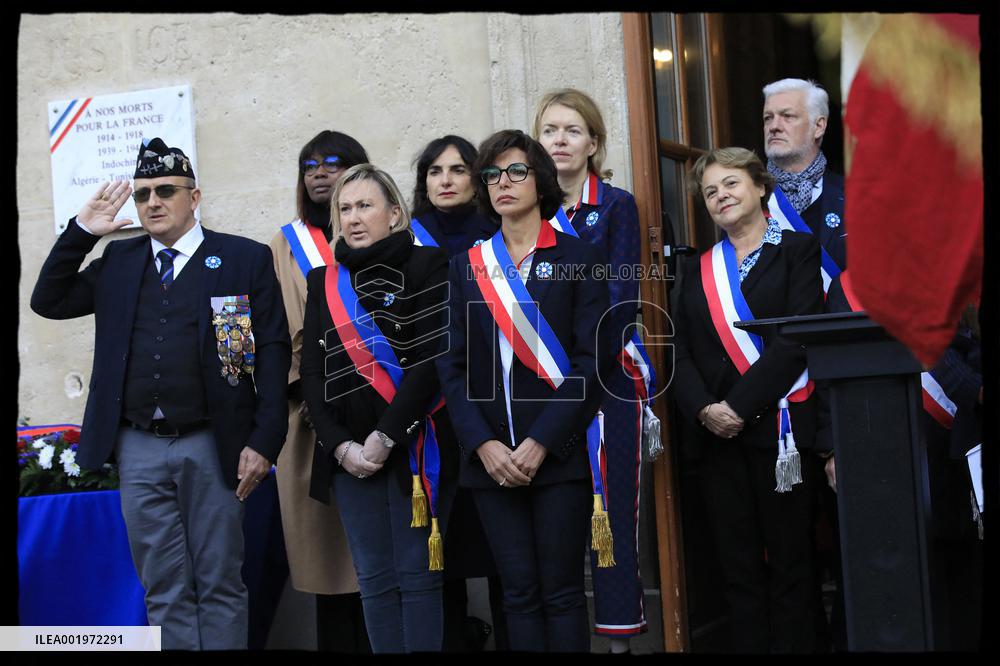 Exclusive. Rachida Dati at WW1 ceremony - Paris