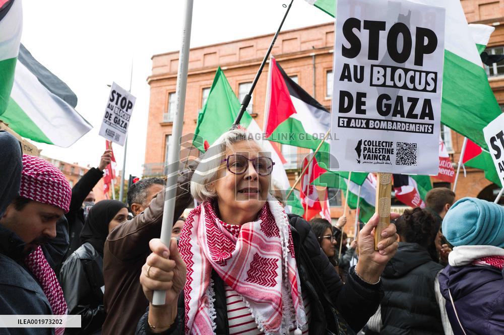 Demonstration for peace in Gaza in Toulouse