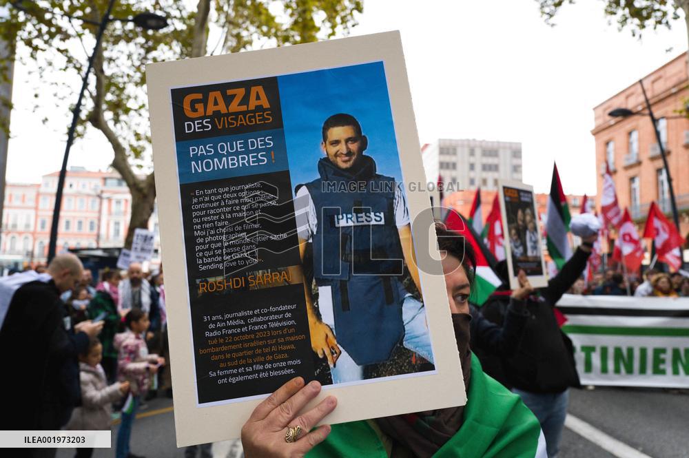 Demonstration for peace in Gaza in Toulouse