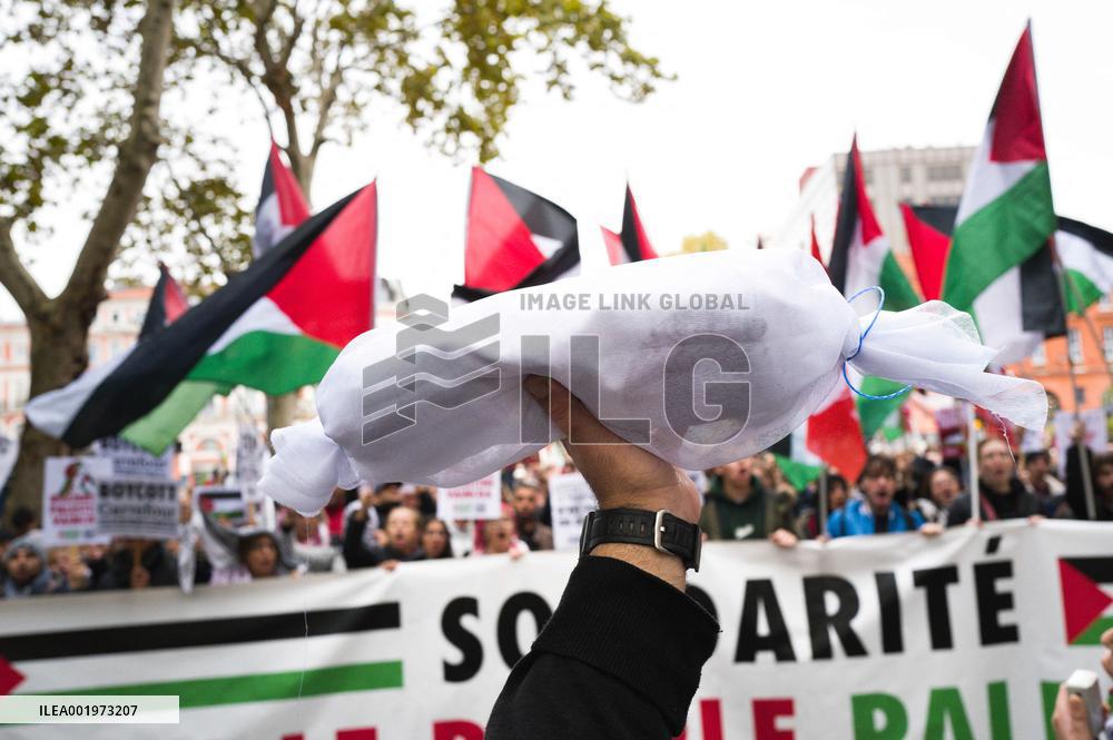Demonstration for peace in Gaza in Toulouse