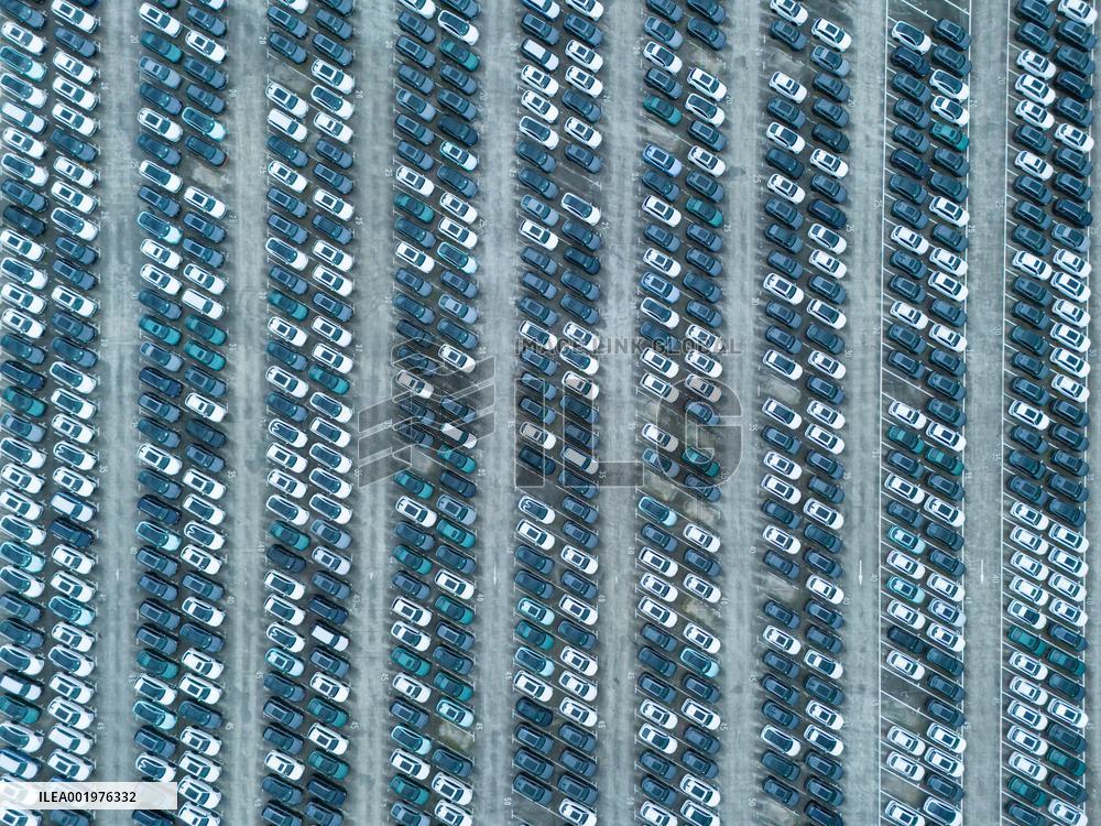 New Energy Vehicles Parked at Changan Automobile Distribution Center in Chongqing