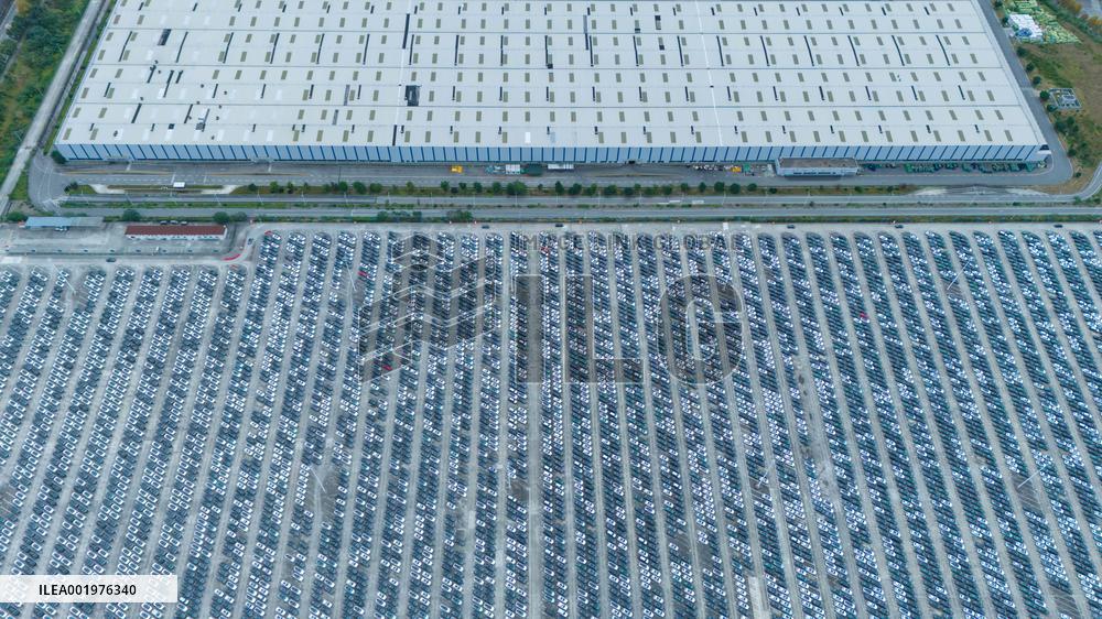 New Energy Vehicles Parked at Changan Automobile Distribution Center in Chongqing