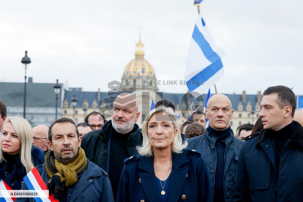 Far-Right RN Party Joins The March Against Antisemitism - Paris